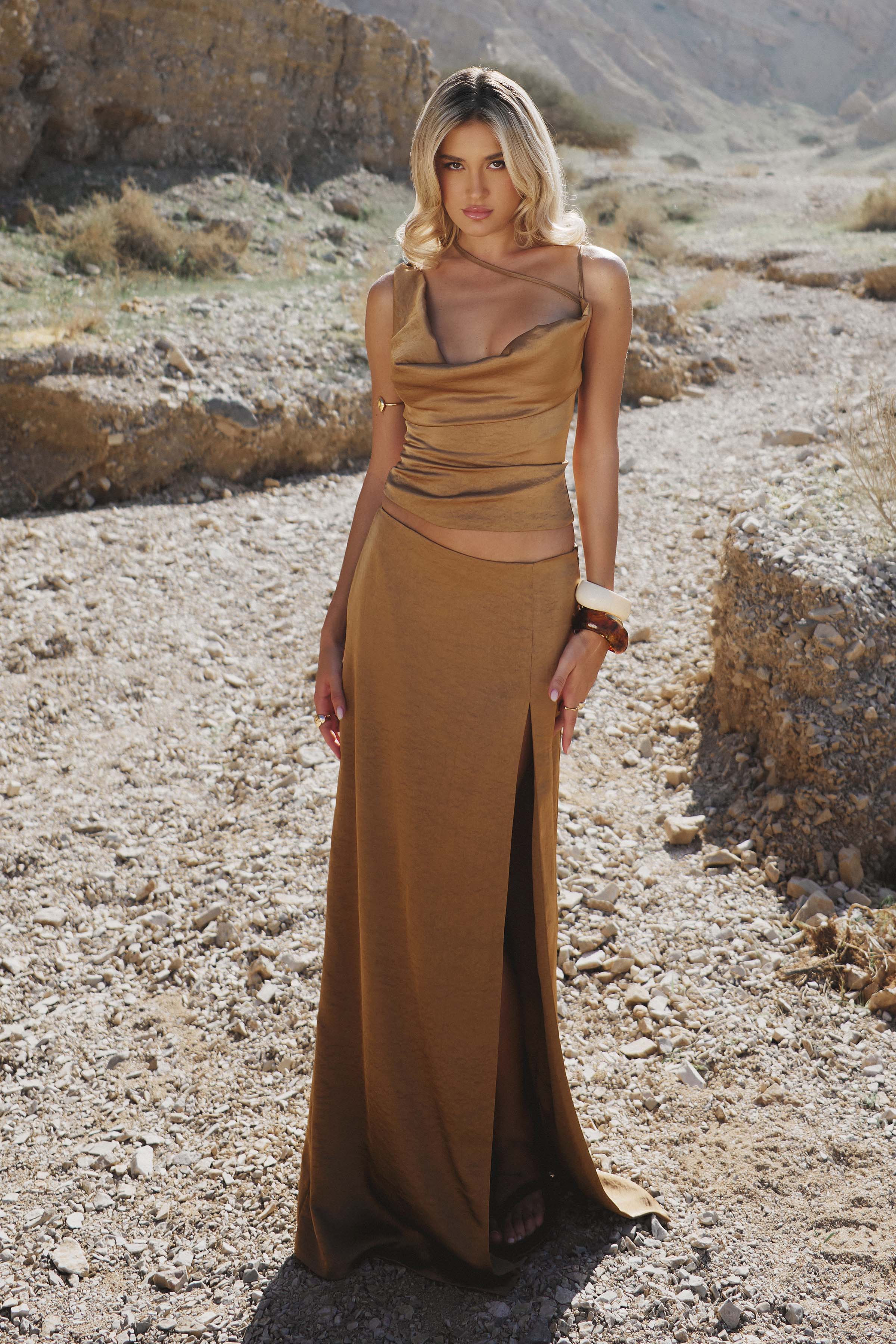 Taupe Maxi Skirt