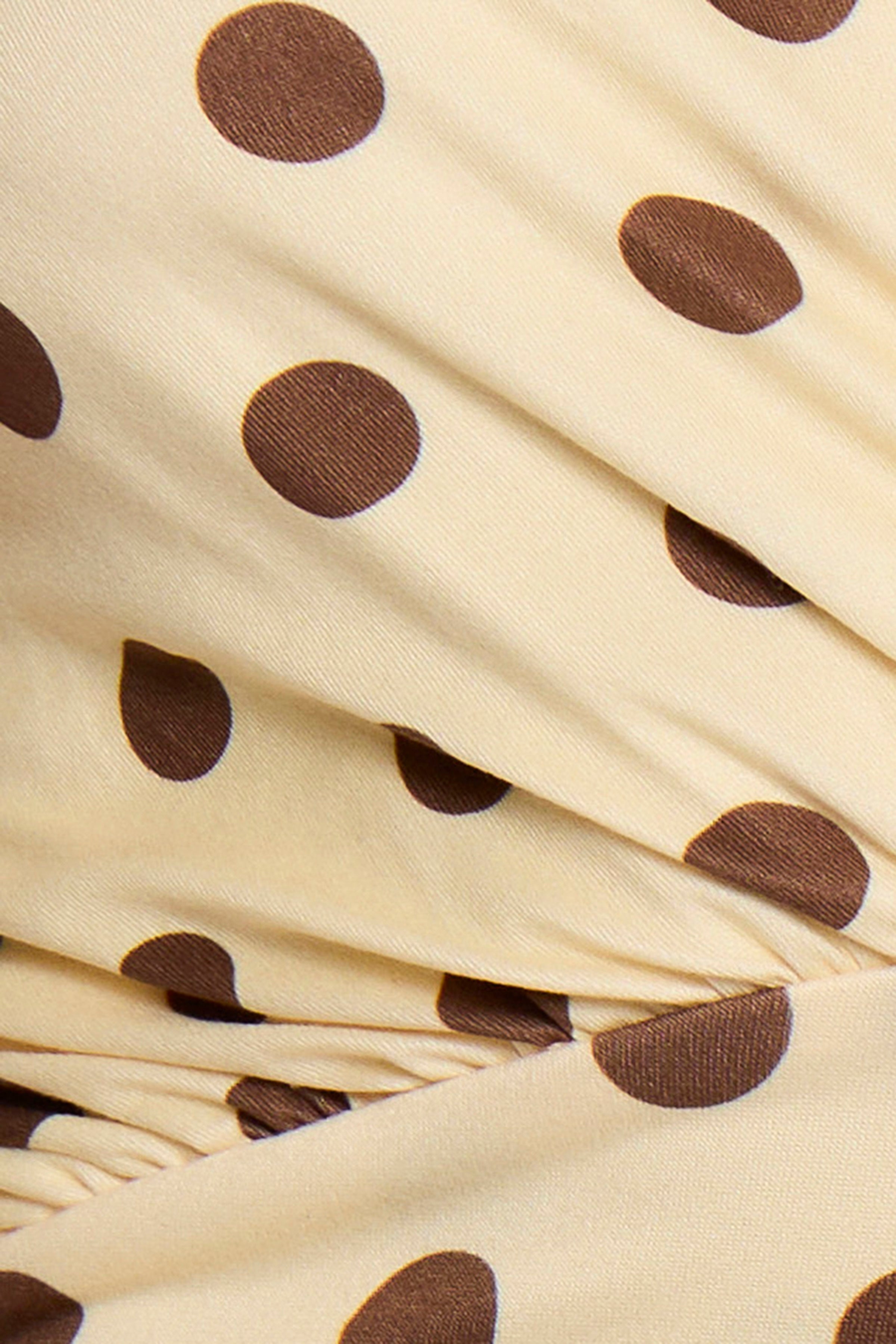 Butter Cream Polka Midi Skirt