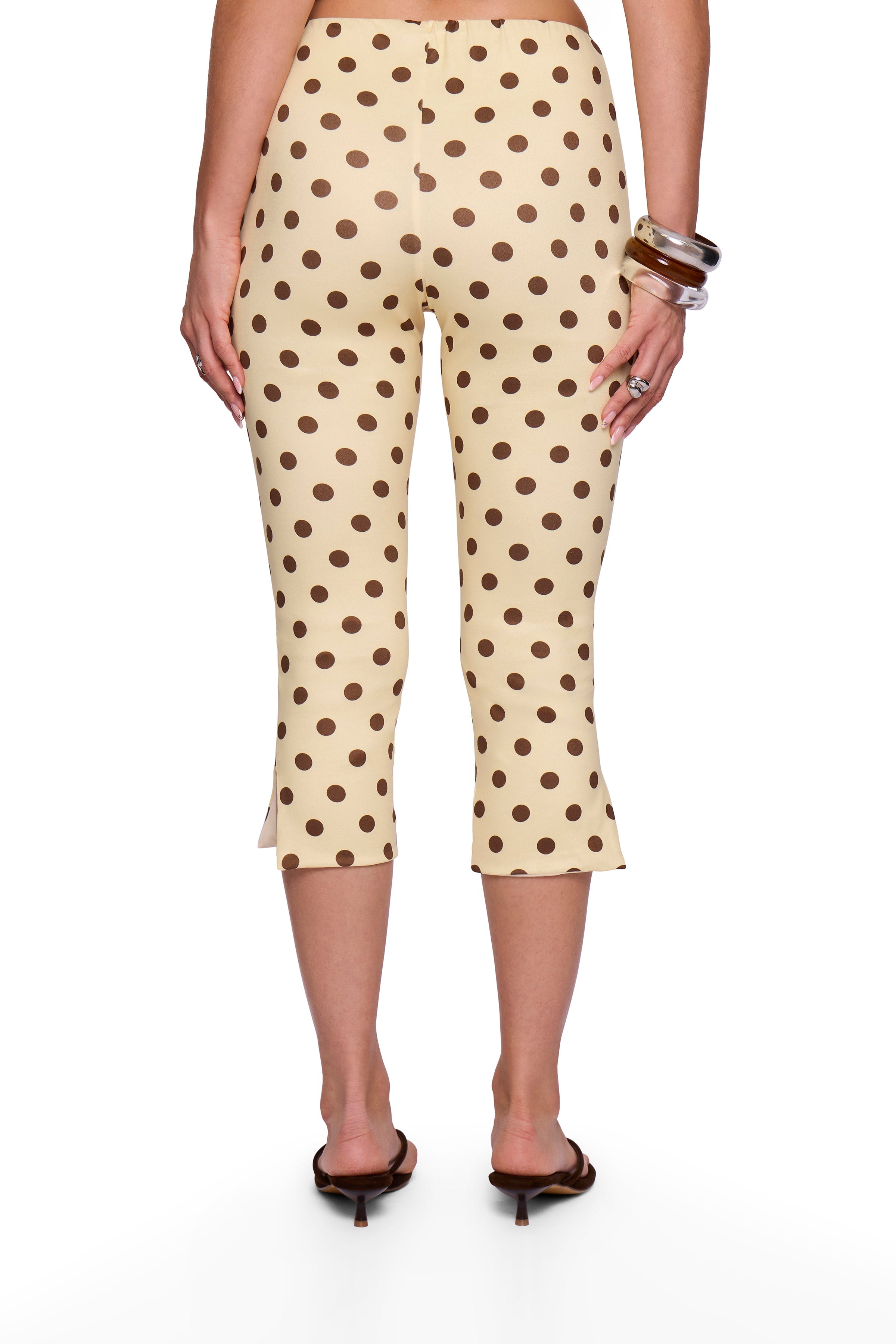 Butter Cream Polka Capri