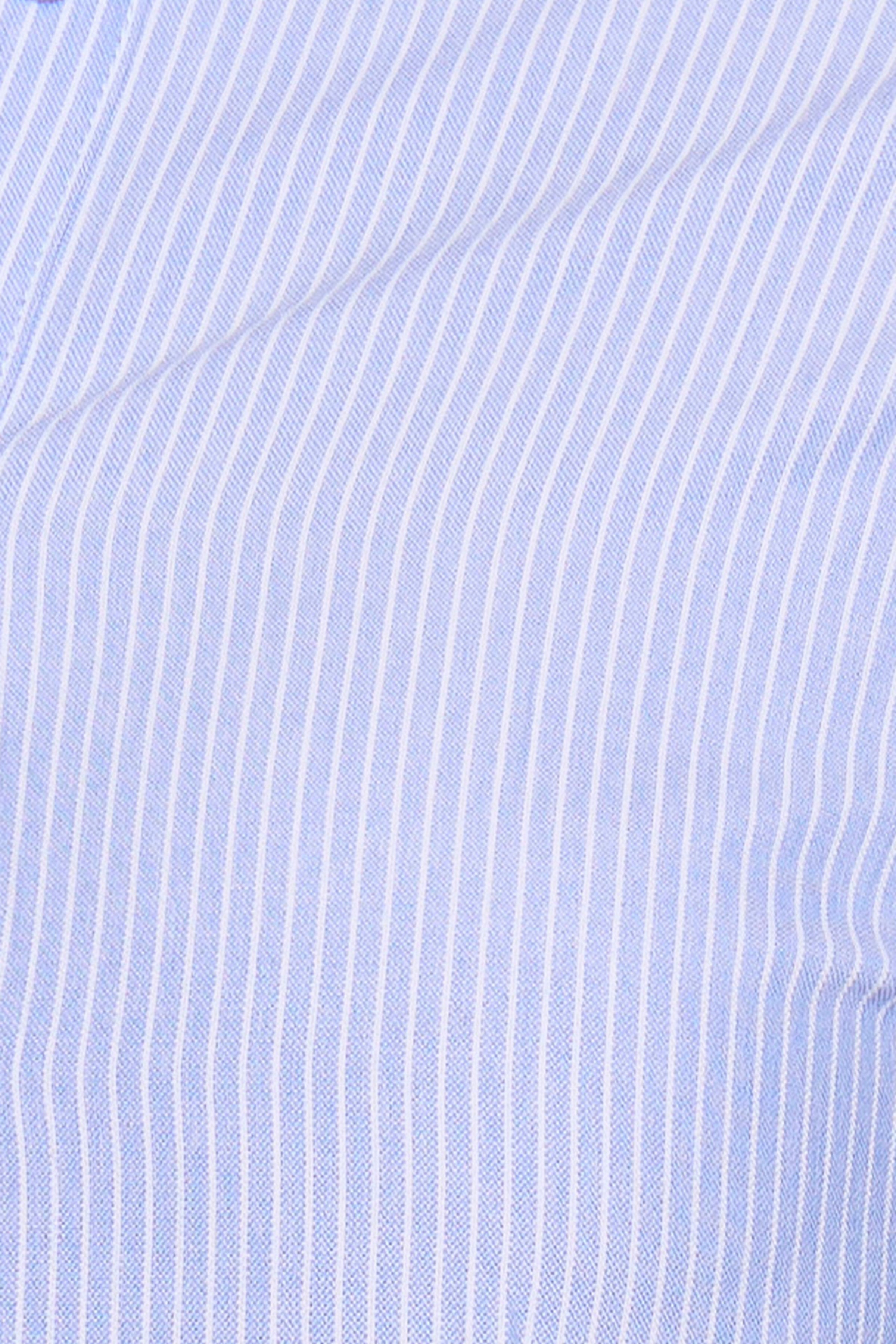 Blue Pinstripe Cinched Shirt