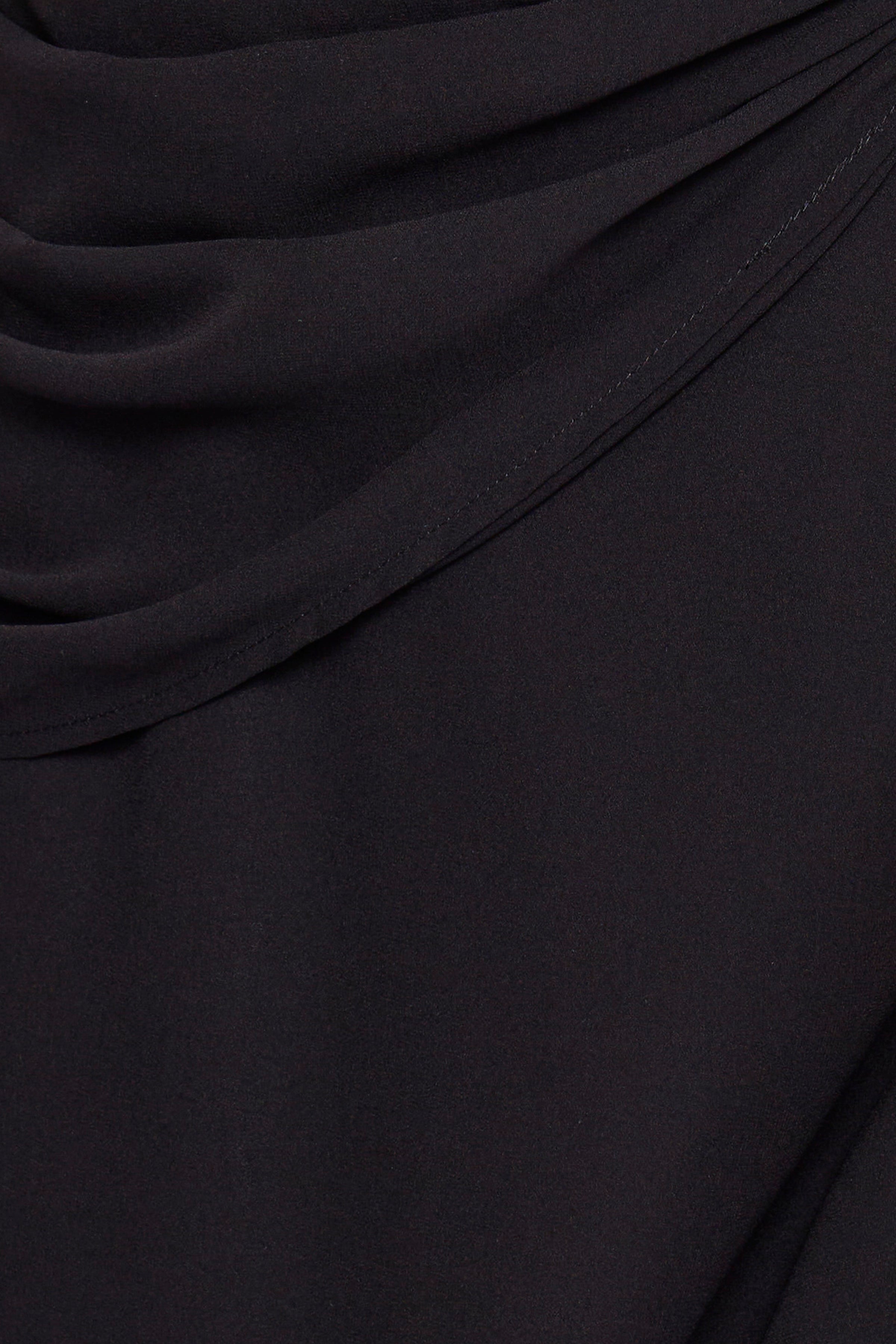 Black Plunge Silver Trim Maxi Dress