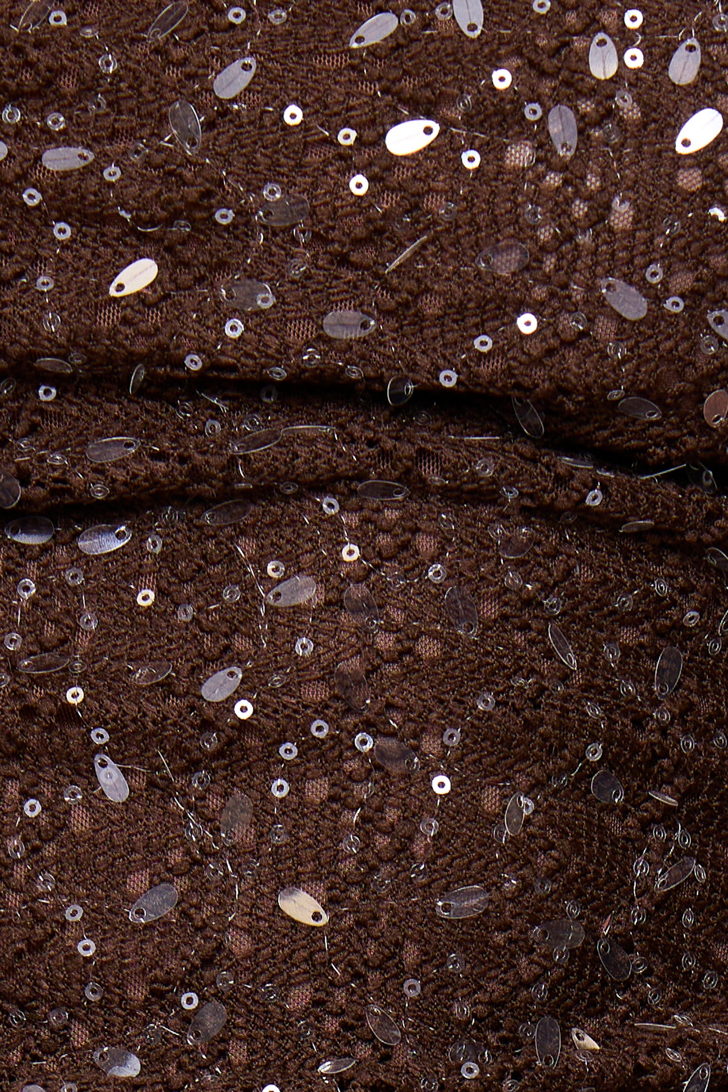 Chocolate Sequin Fold Over Trouser