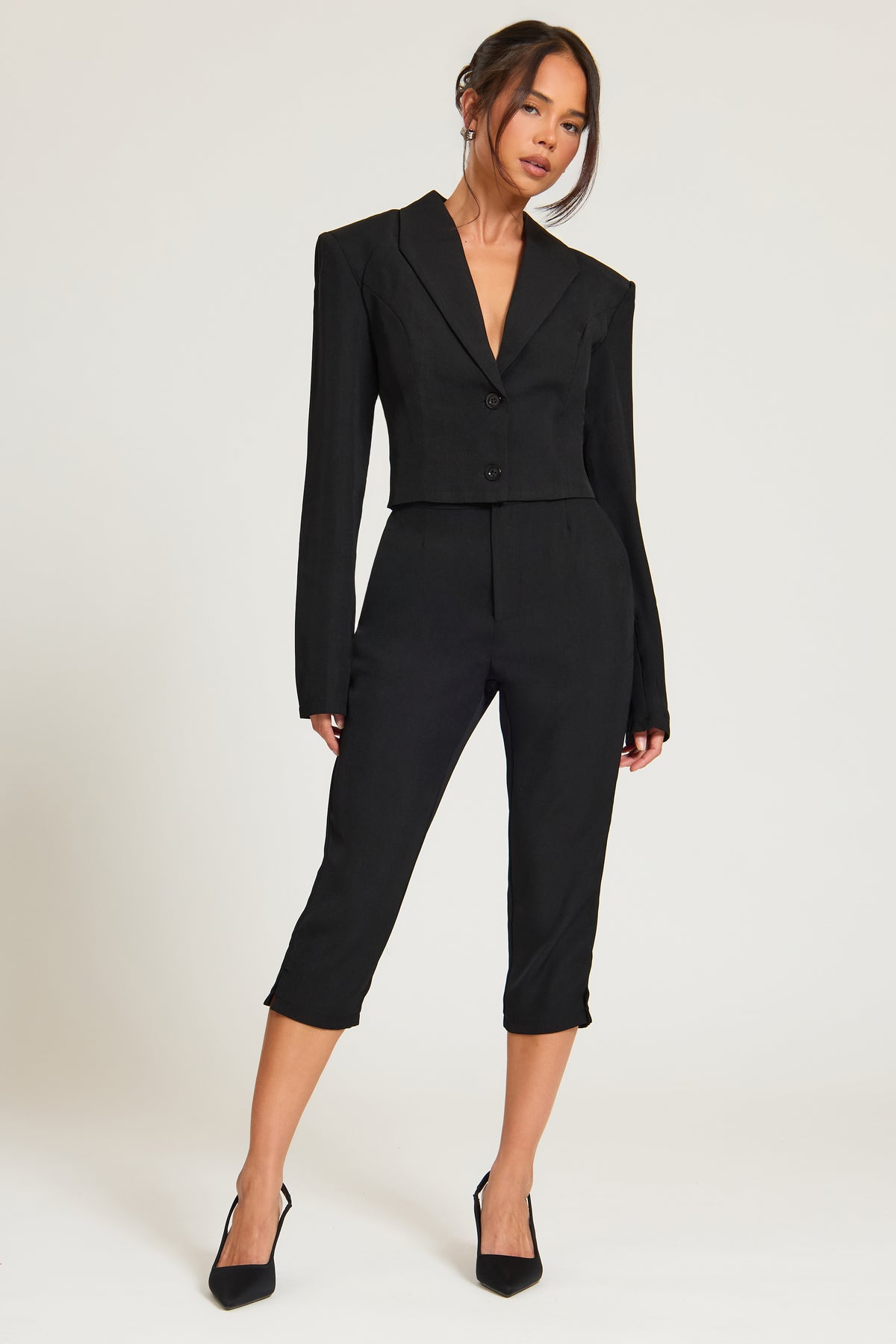 Cropped blazer co ord