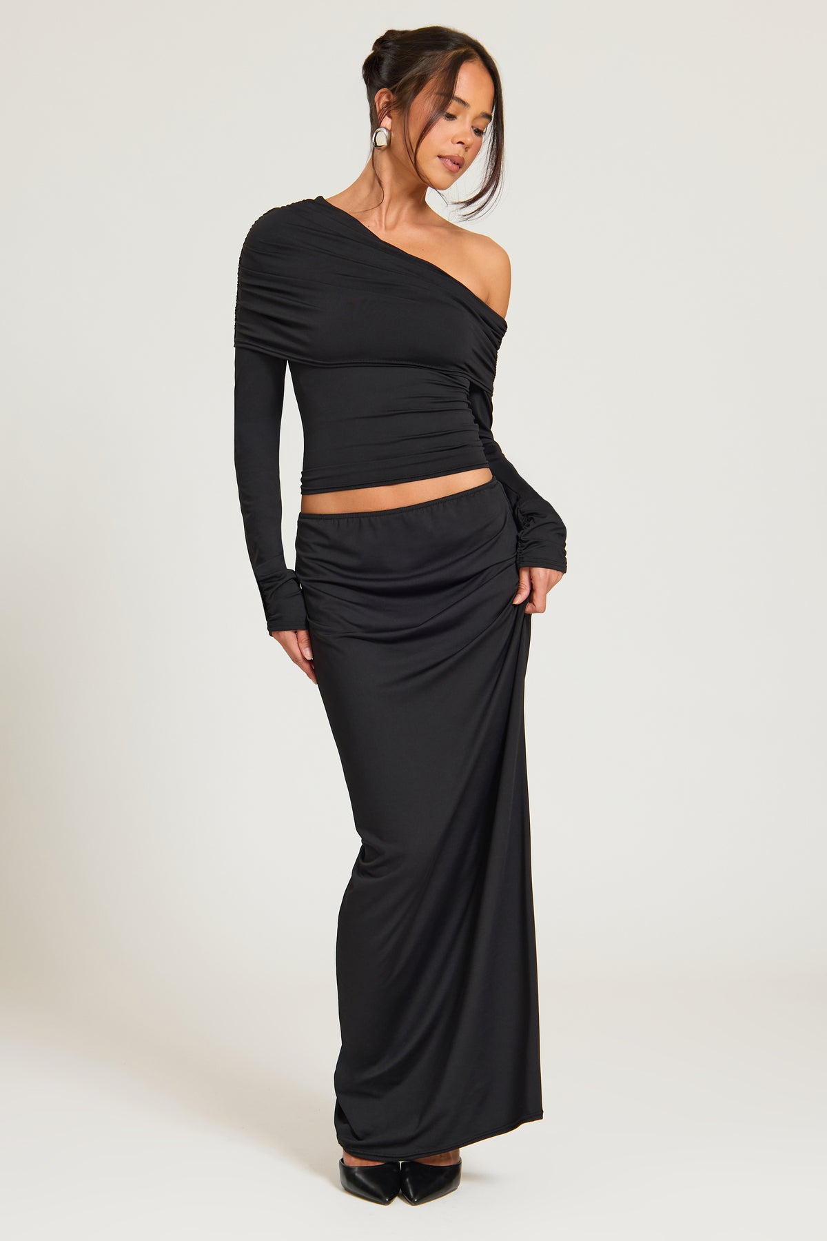 Straight Cotton Touch Maxi Skirt