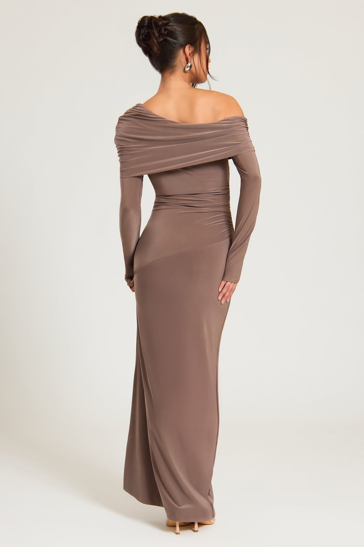 Double Layer Off The Shoulder Maxi Dress