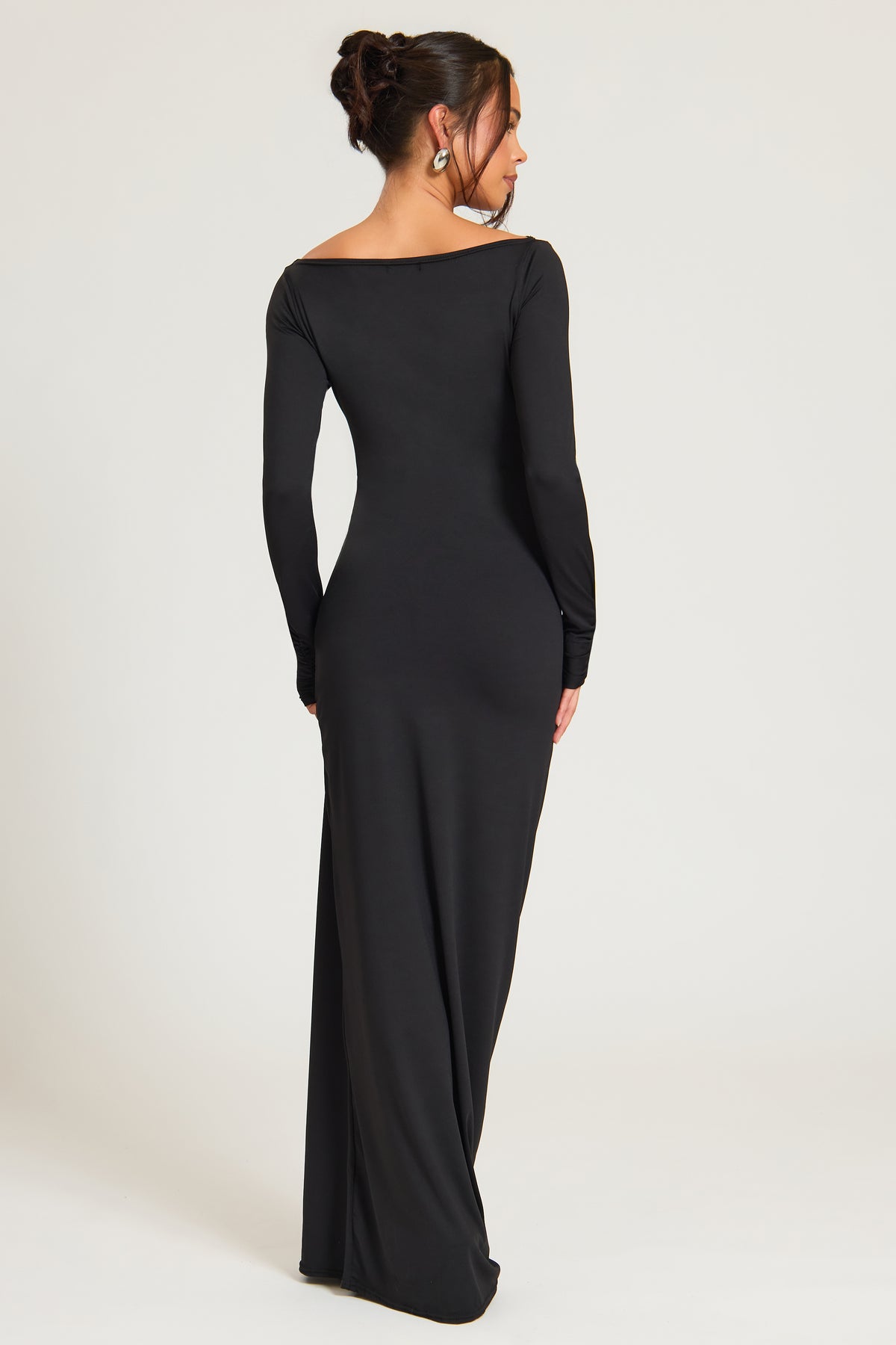 Long Sleeve Cotton Touch Maxi Dress