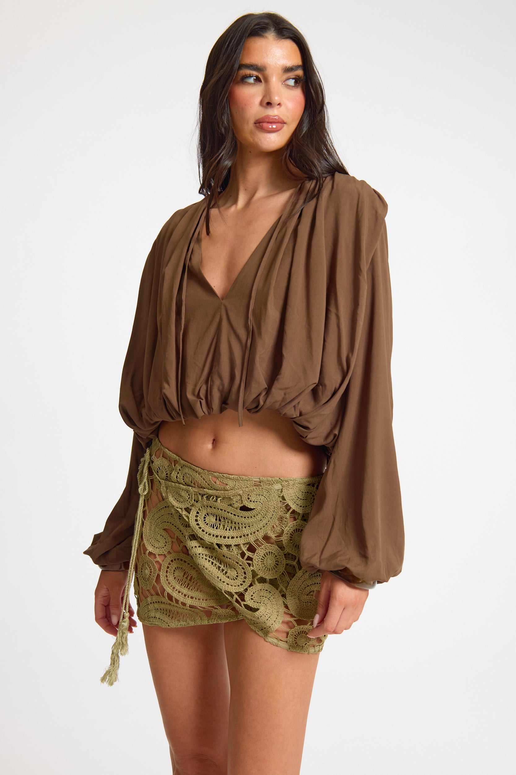 Paisley Crochet Tassel Wrap Beach Skirt