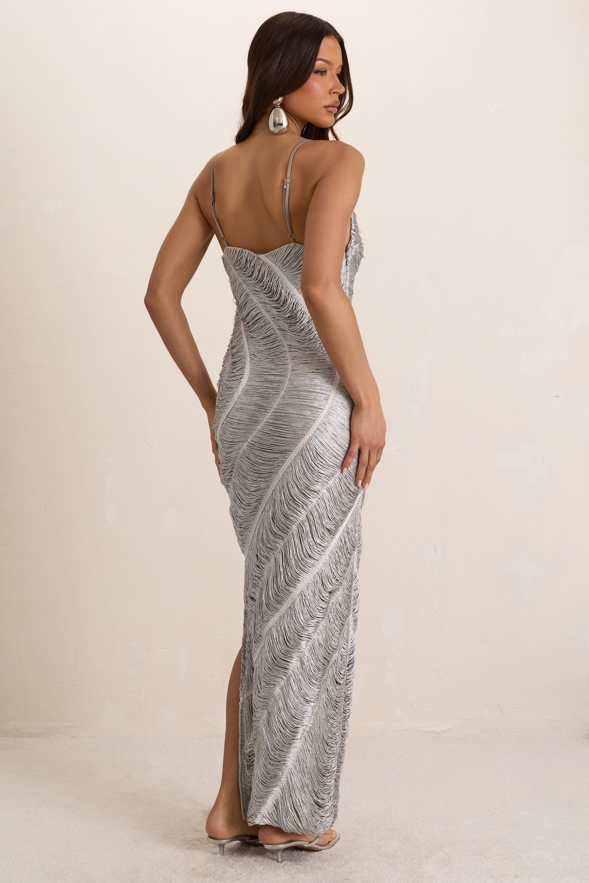 Silver Tassel Maxi Dress