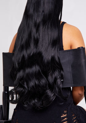 Serenity Black 1B 22" Clip In Curly Hair Extensions - One Piece