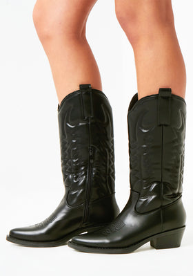 Bethanie Black Cowboy Boots