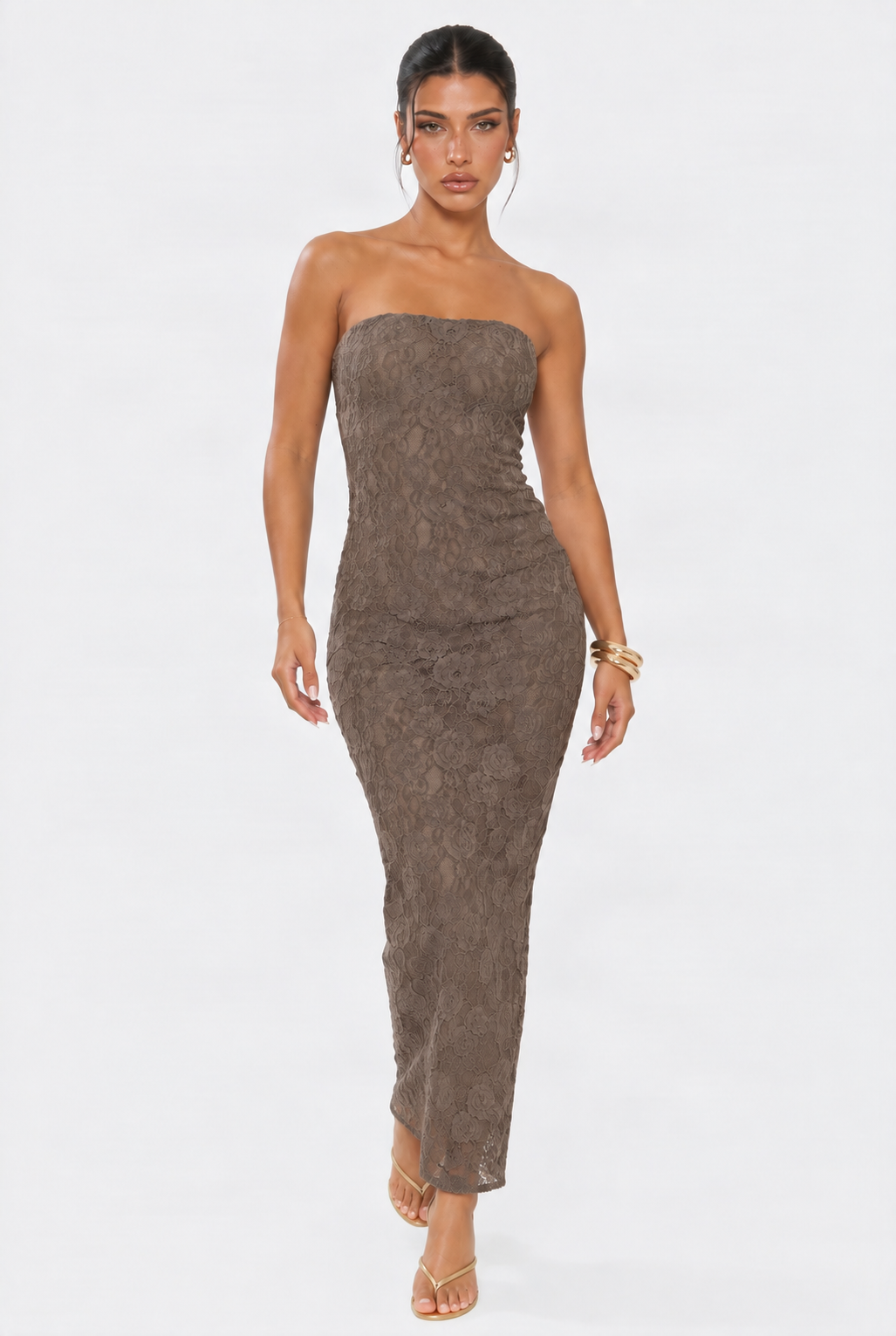 Chocolate Lace Maxi Dress