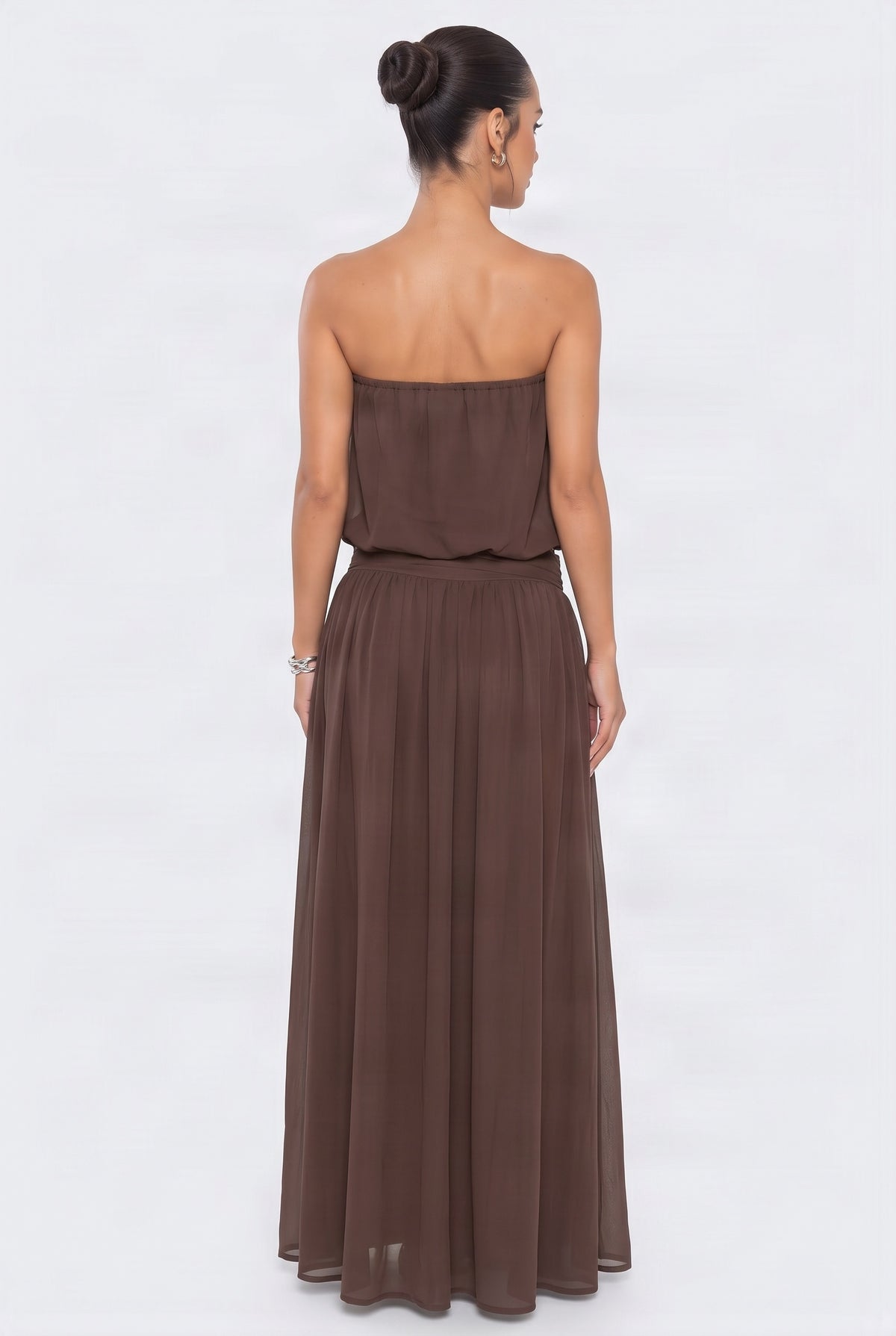 Chocolate Bandeau Maxi Dress
