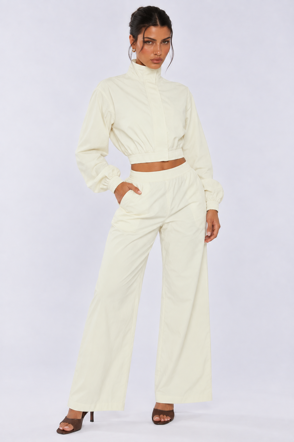 Cream Shell Joggers
