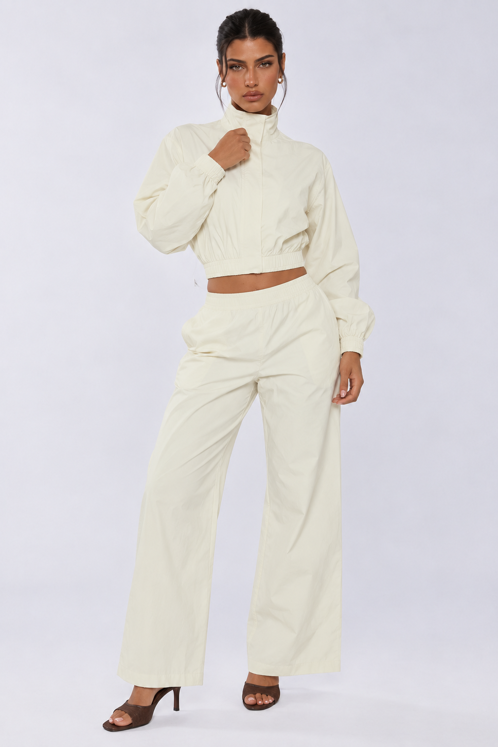 Cream Shell Joggers