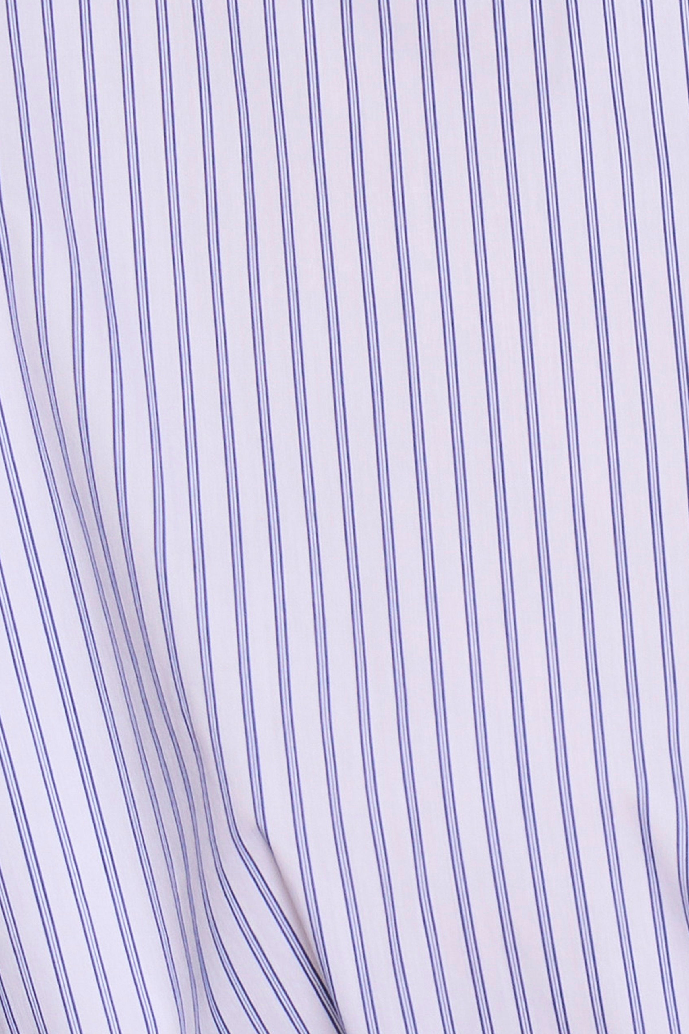 Blue Pinstripe Cropped Shirt