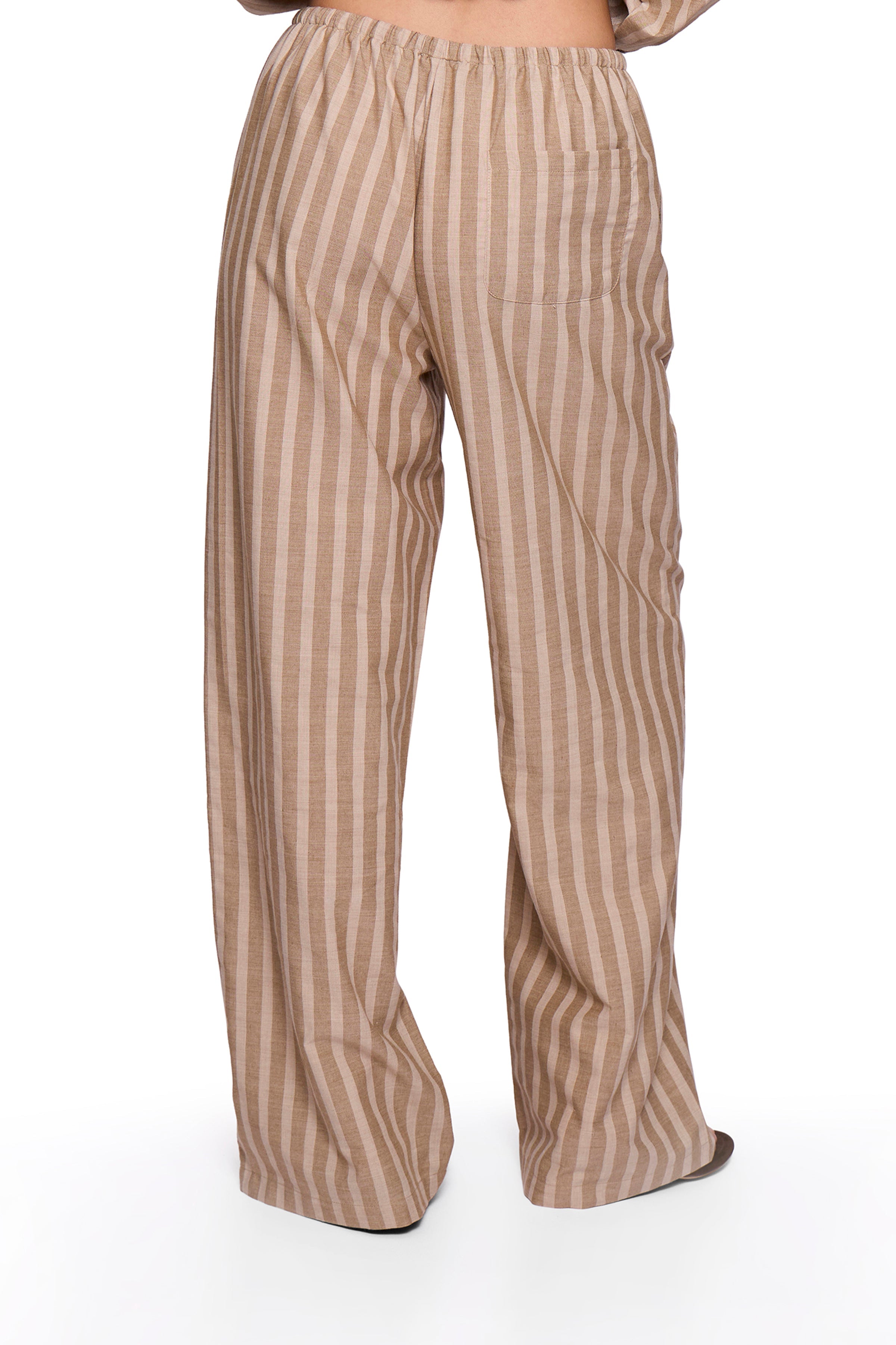 Brown Stripe Wide Trouser