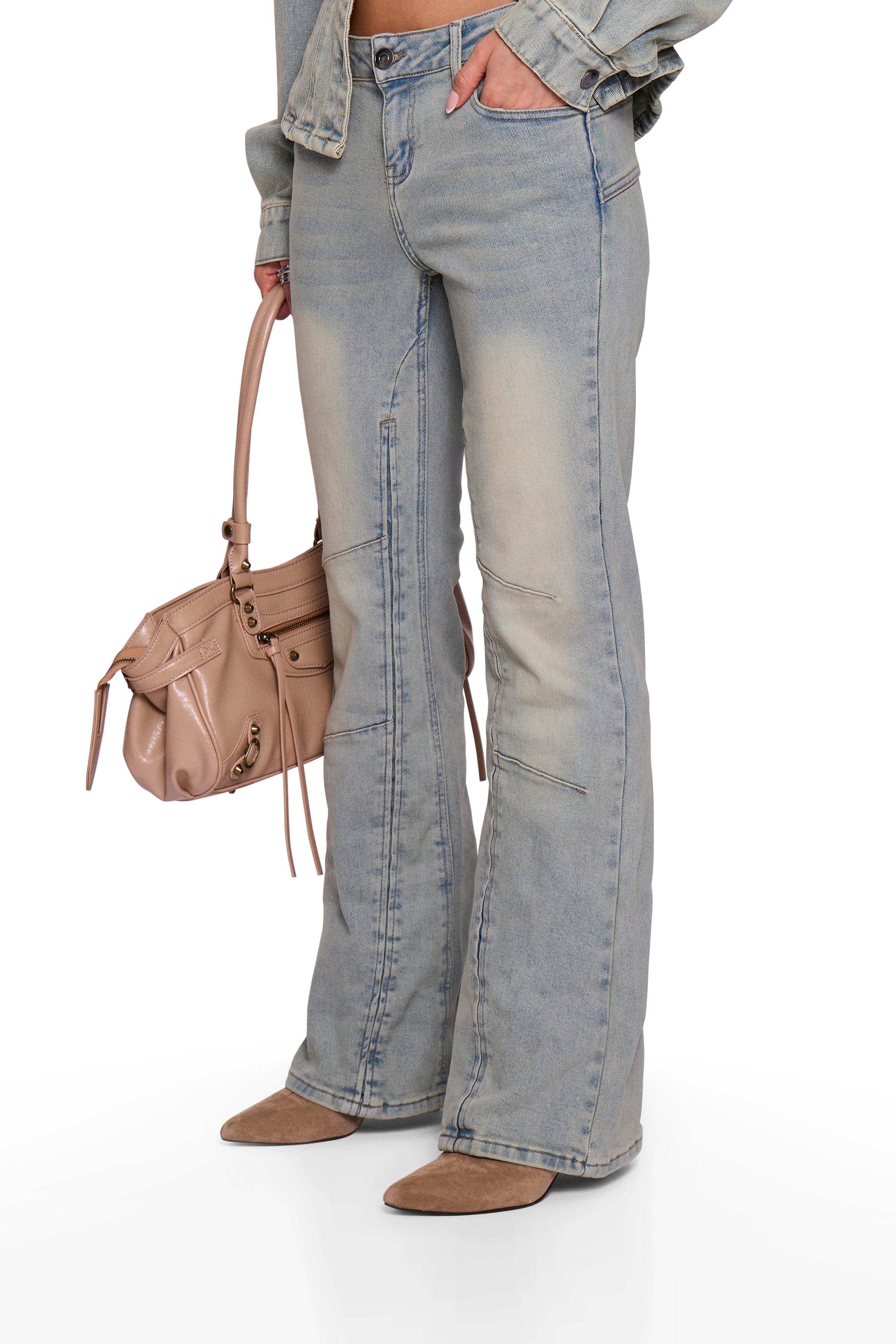 Blue Washed Denim Flare