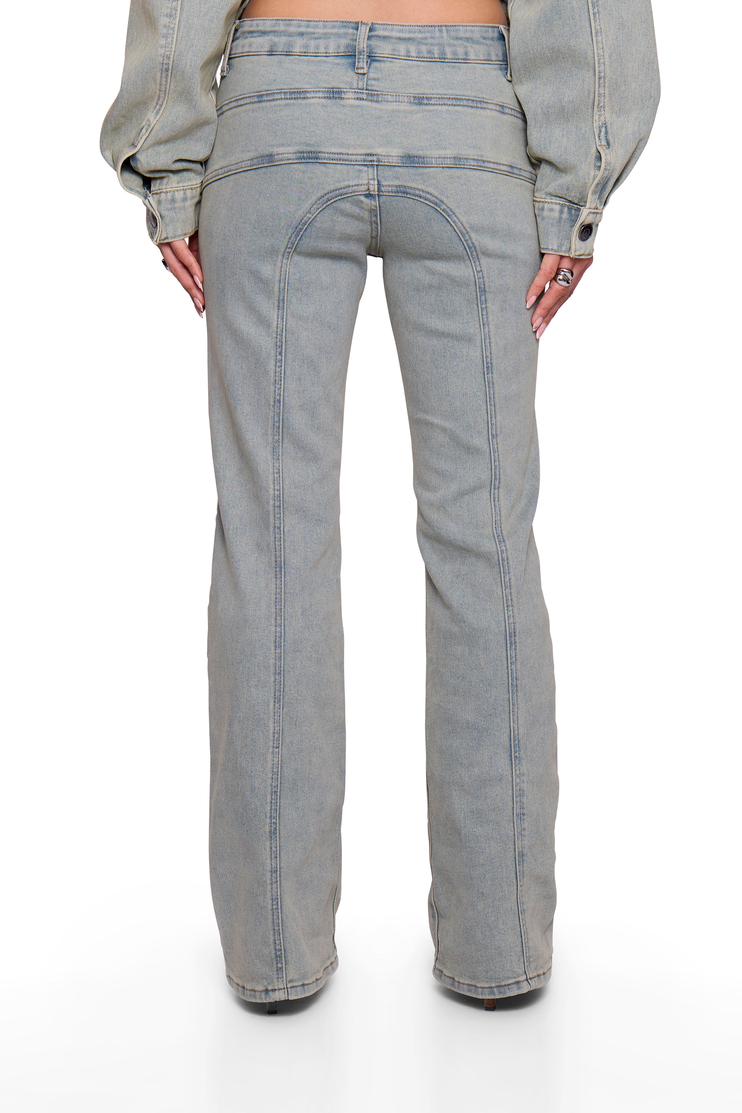 Blue Washed Denim Flare