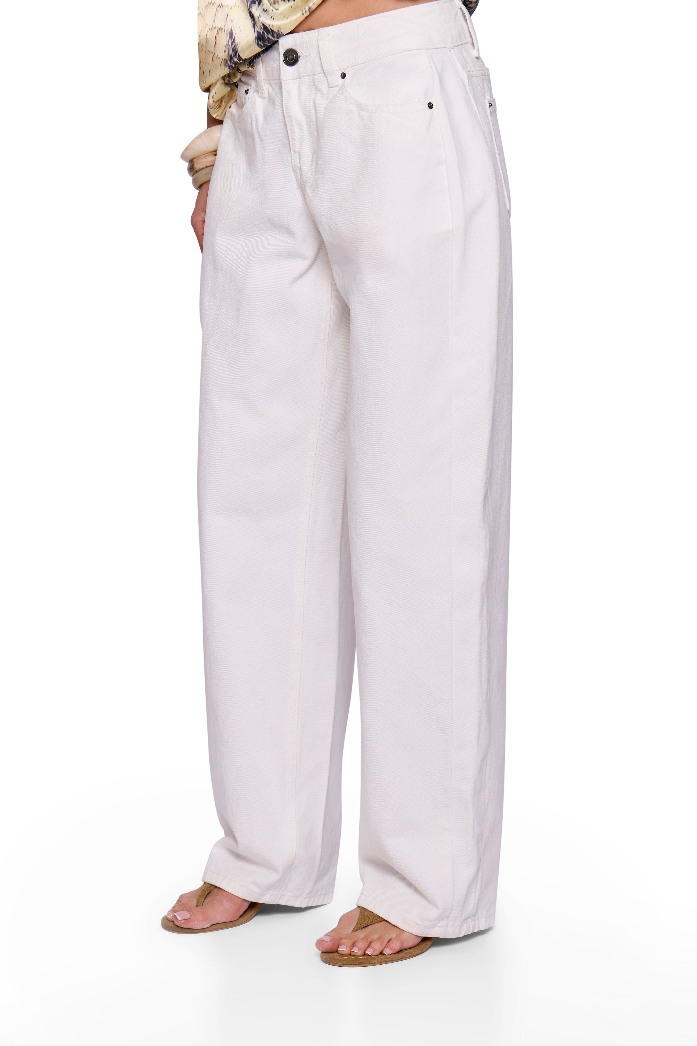 White Denim Barrel Jean