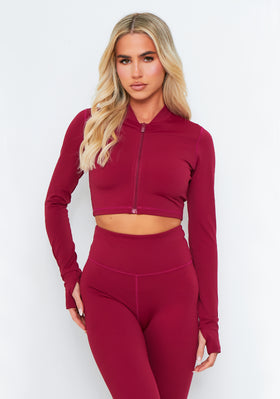 Emma Burgundy Missy Empire Zipper Gym jacket