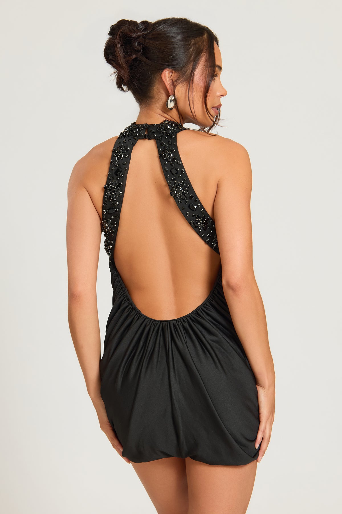 Halterneck Slinky Dress With Gem Embellishment