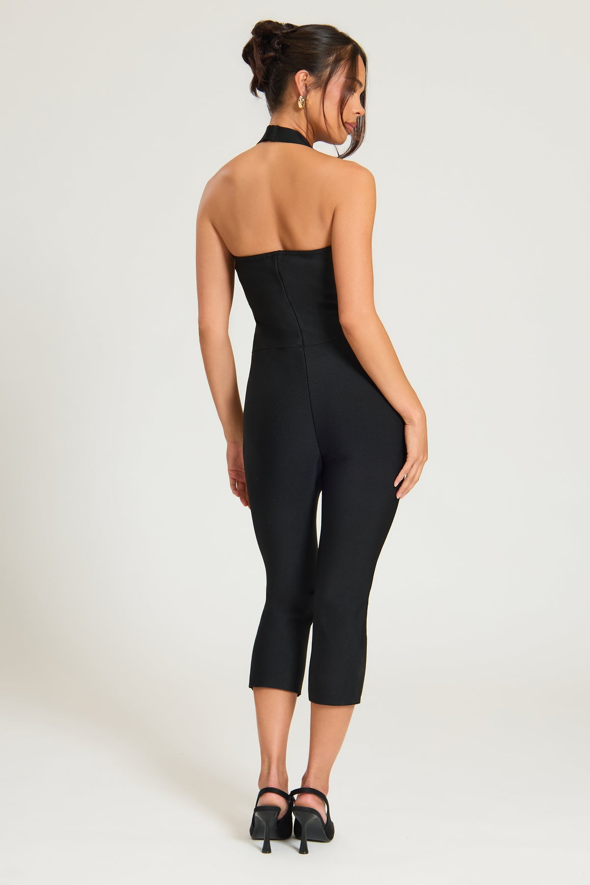 Bandage Halterneck Jumpsuit in Black