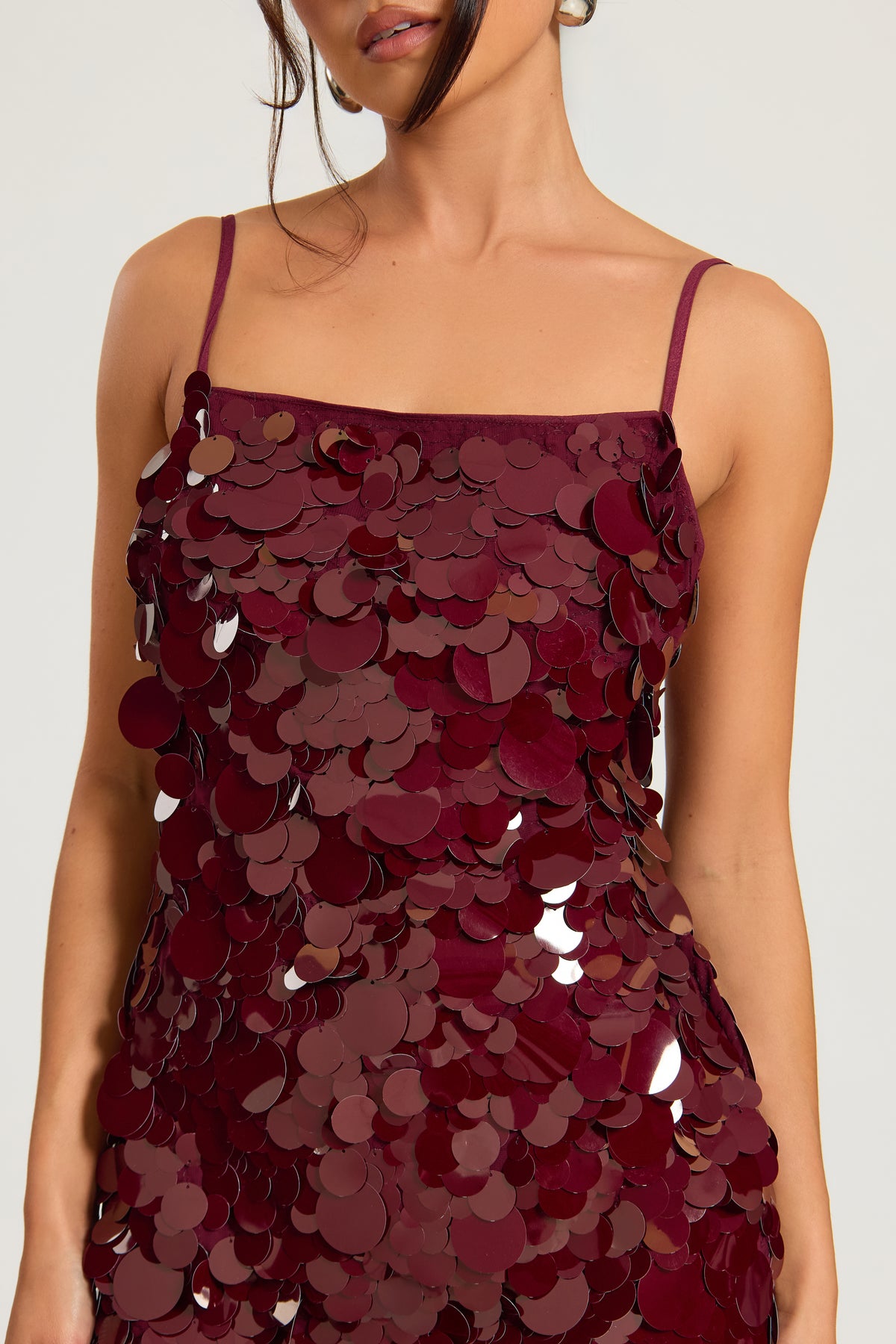 Sequin Burgundy Mini Dress