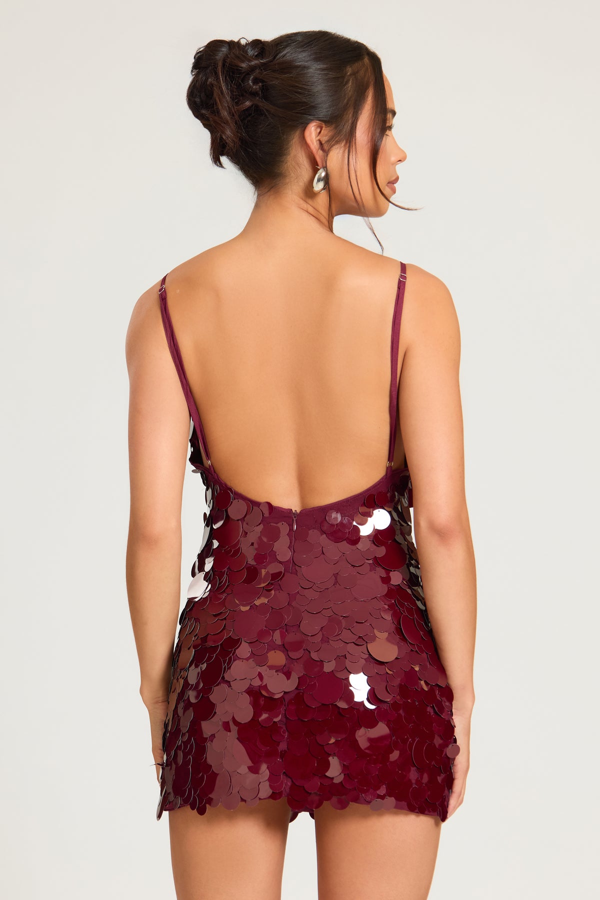 Sequin Burgundy Mini Dress