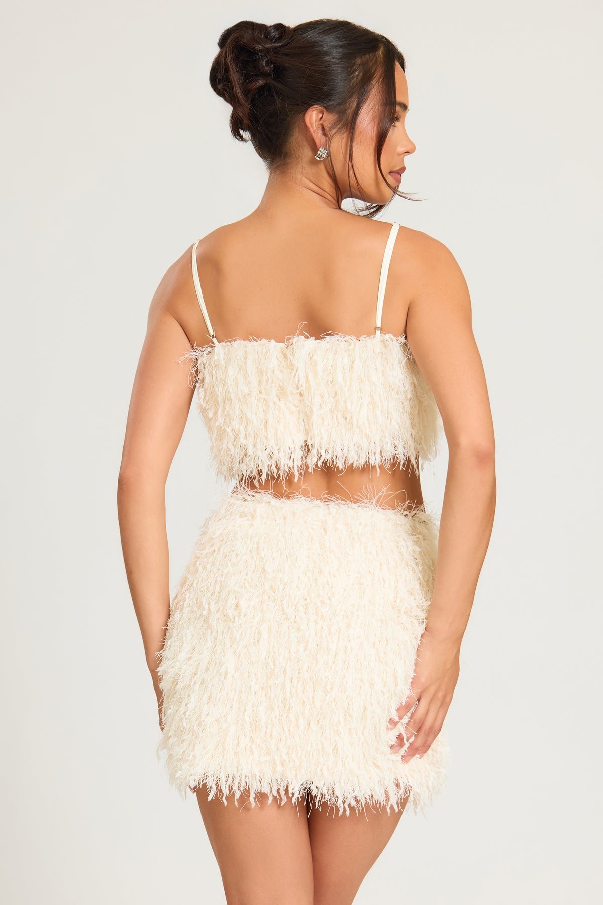 Faux Fur Shaggy Mini Skirt Co-ord