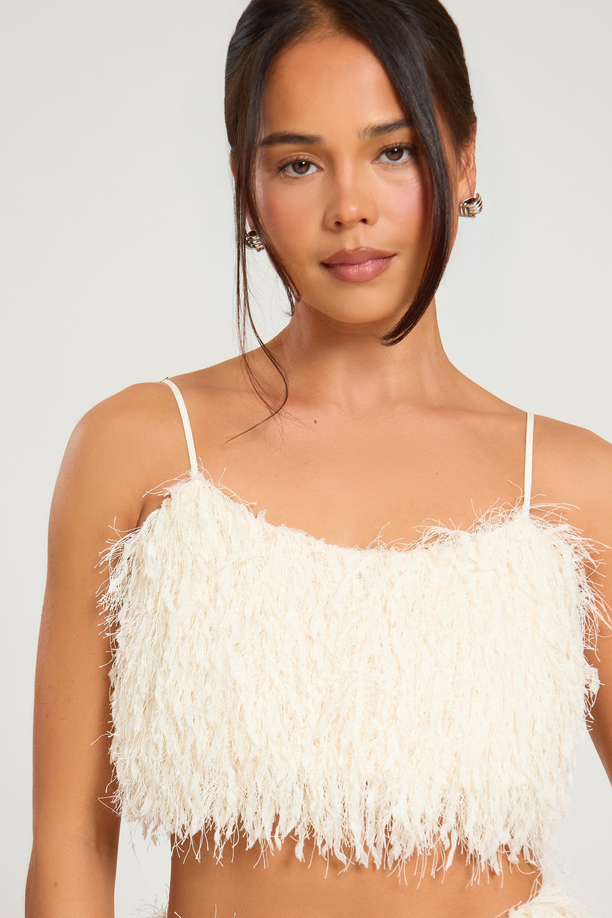 Faux Fur Shaggy Bralet Co-ord
