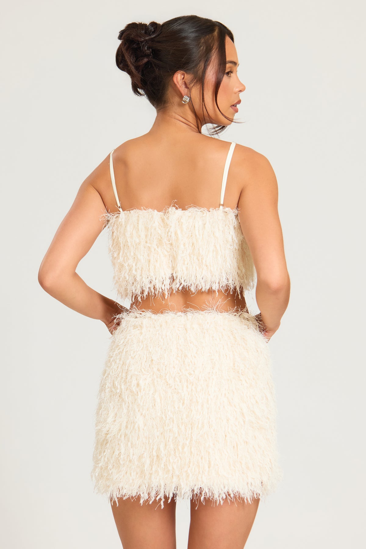 Faux Fur Shaggy Bralet Co-ord