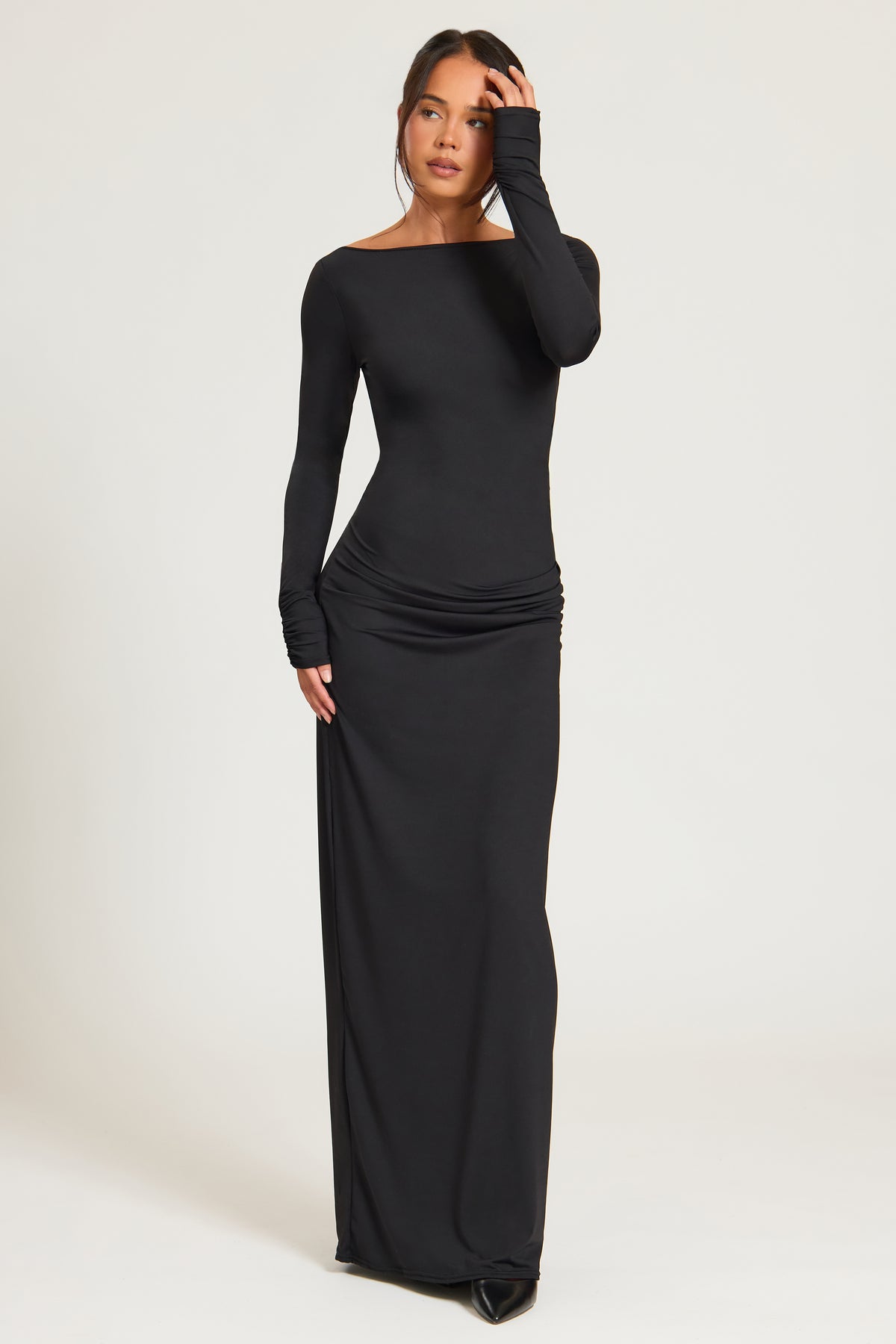 Long Sleeve Cotton Touch Maxi Dress
