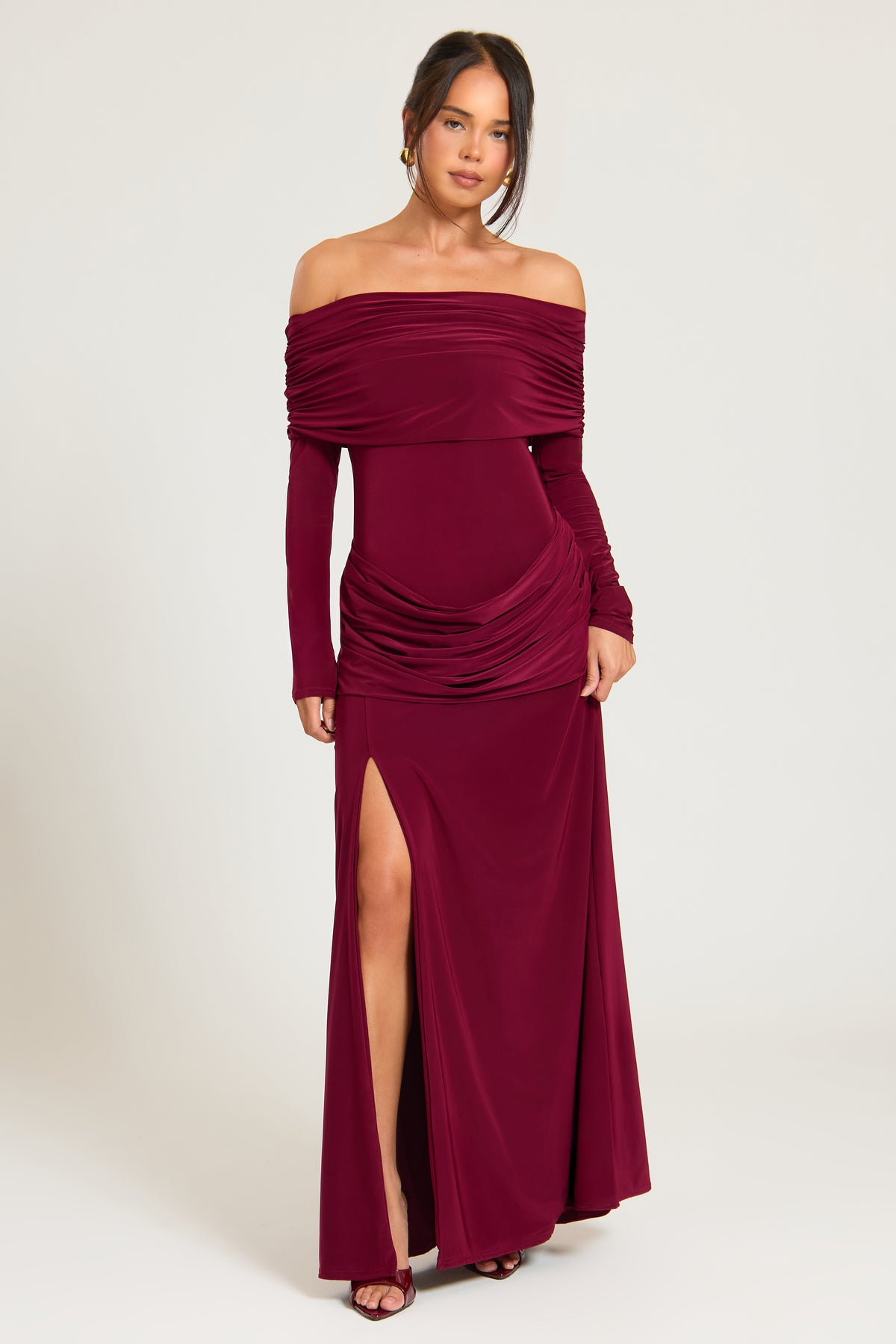 Bardot Double Layer Maxi Dress with Split