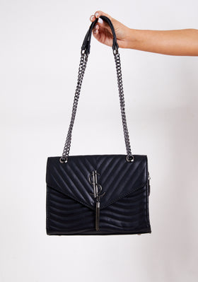 Harper Black Quilted Shoulder Bag