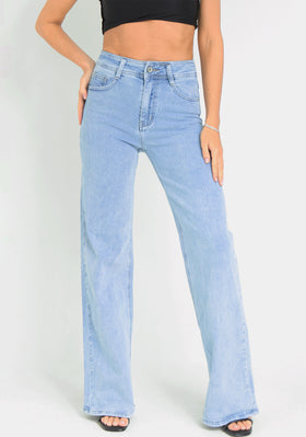 Molly Light Blue High Rise Straight Leg Jeans