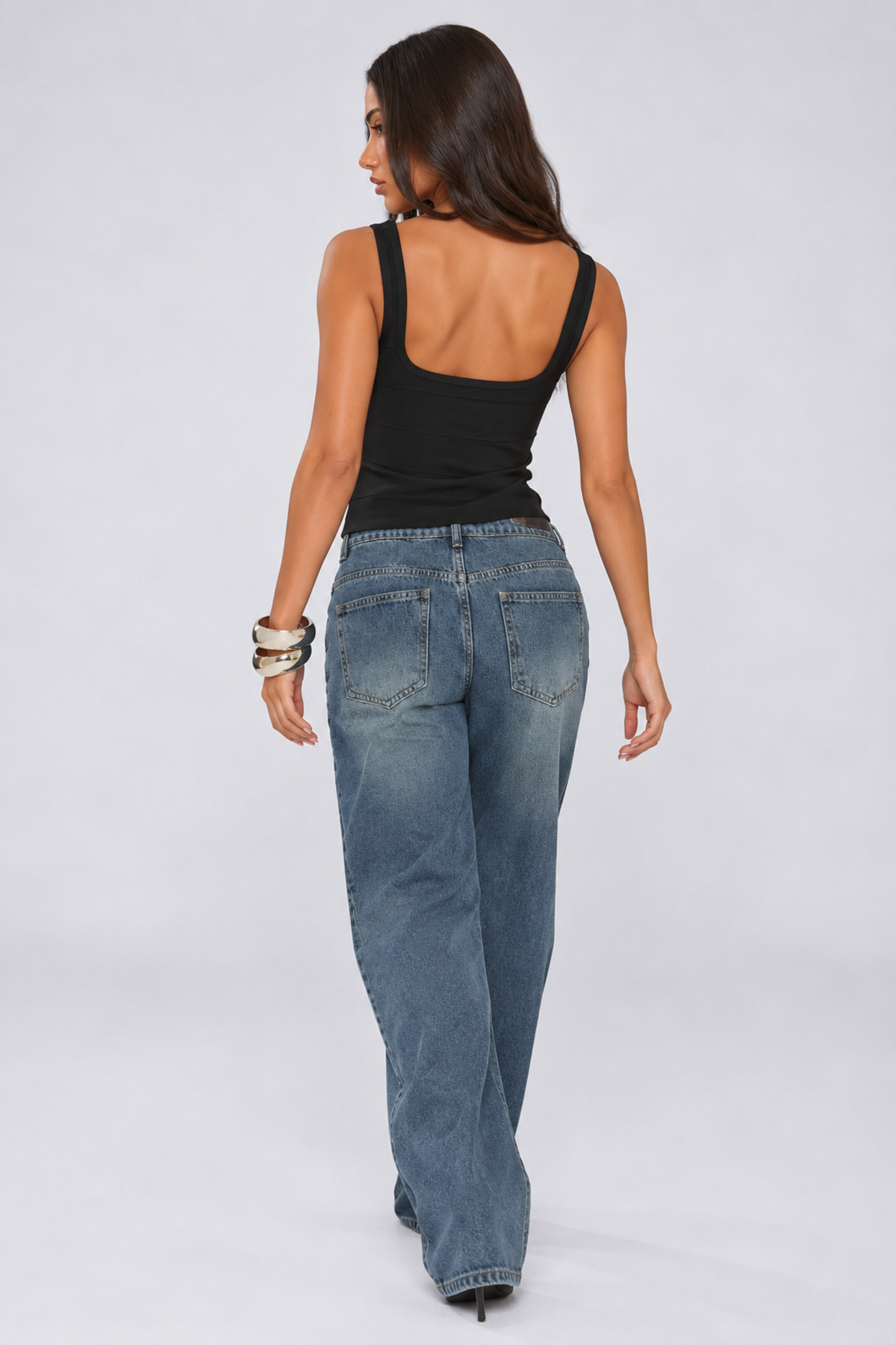 Black Lace Trim Corset Top
