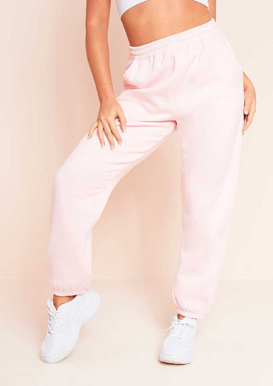 Baby pink joggers online plt