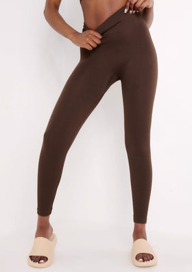 Move Theology Brown Ribbed High Waisted Leggings - $14 - From Mya