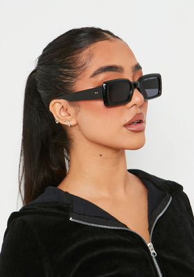 Mila Black Rectangle Sunglasses