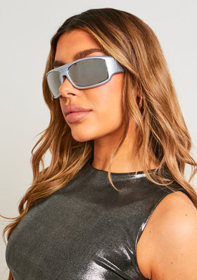 Savannah Silver Racer Style Sunglasses