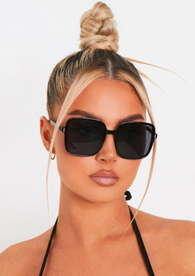 Zola Black Oversized Square Sunglasses