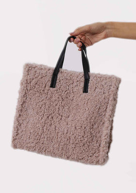 Victoria Beige Teddy Shopper Bag