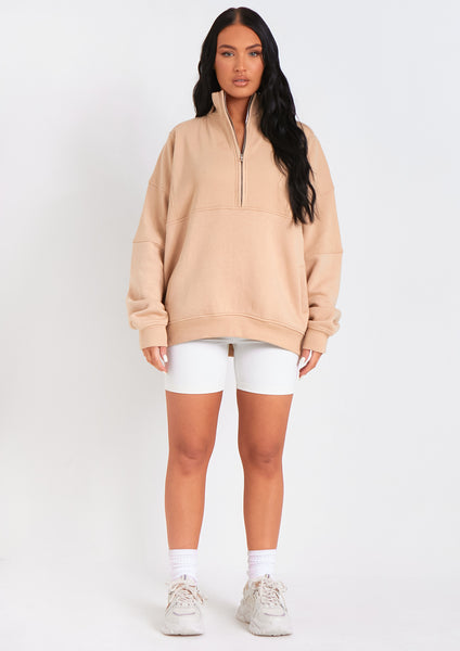 Sand oversized zip hot sale front sweater