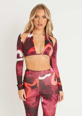 Taliyah Graffiti Printed Top With Matching Bolero