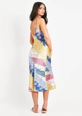 Lori Multi Printed Satin Maxi Dress