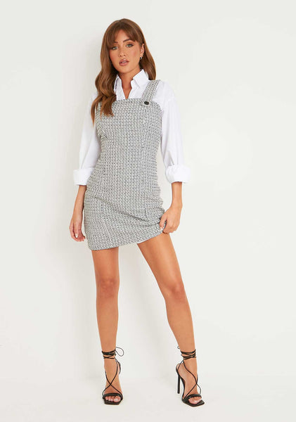 Sylvia Black Tweed Tailored Mini Dress